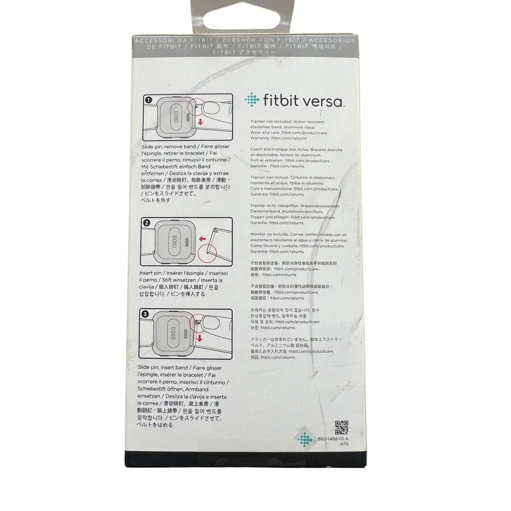 Fitbit Versa‎ Classic Band Unisex L/G White Replacement Strap New